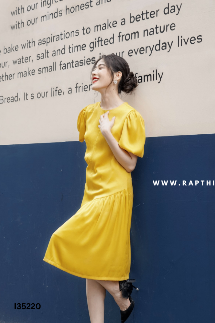 Váy vàng RAPTHIETKE tay phồng