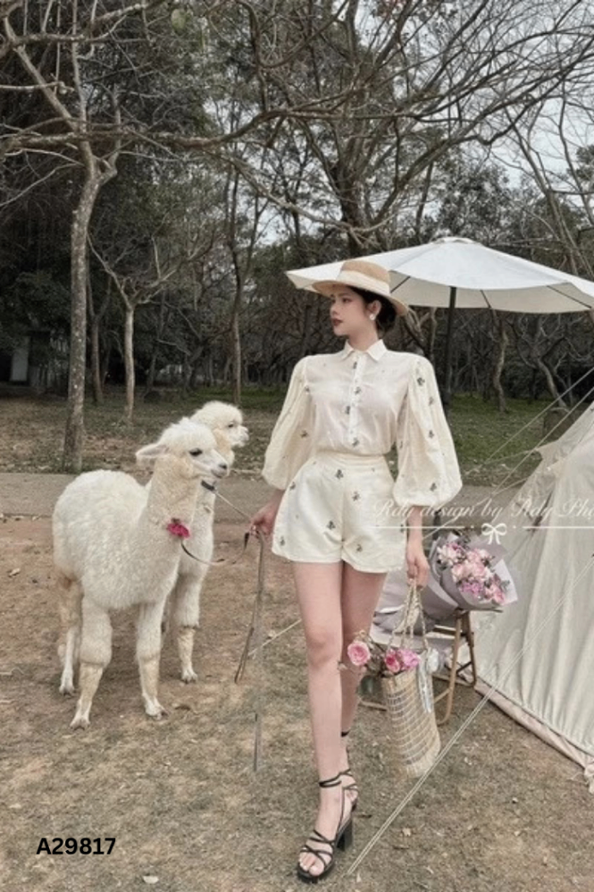 SET Áo be thêu hoa + quần short