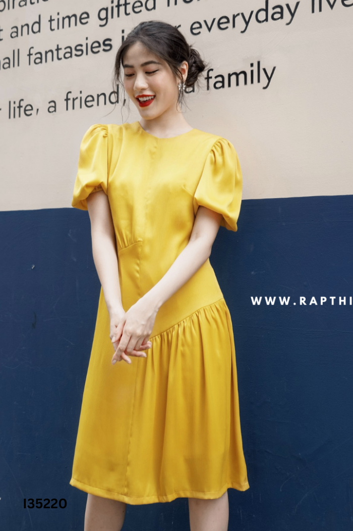 Váy vàng RAPTHIETKE tay phồng