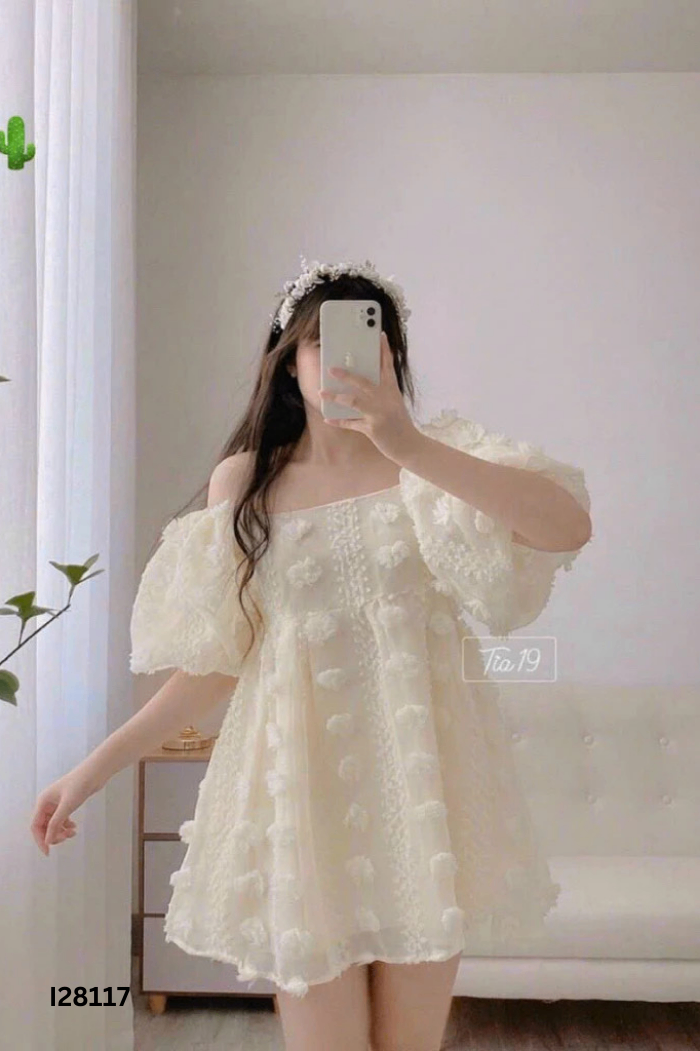 Váy babydoll be đính hoa