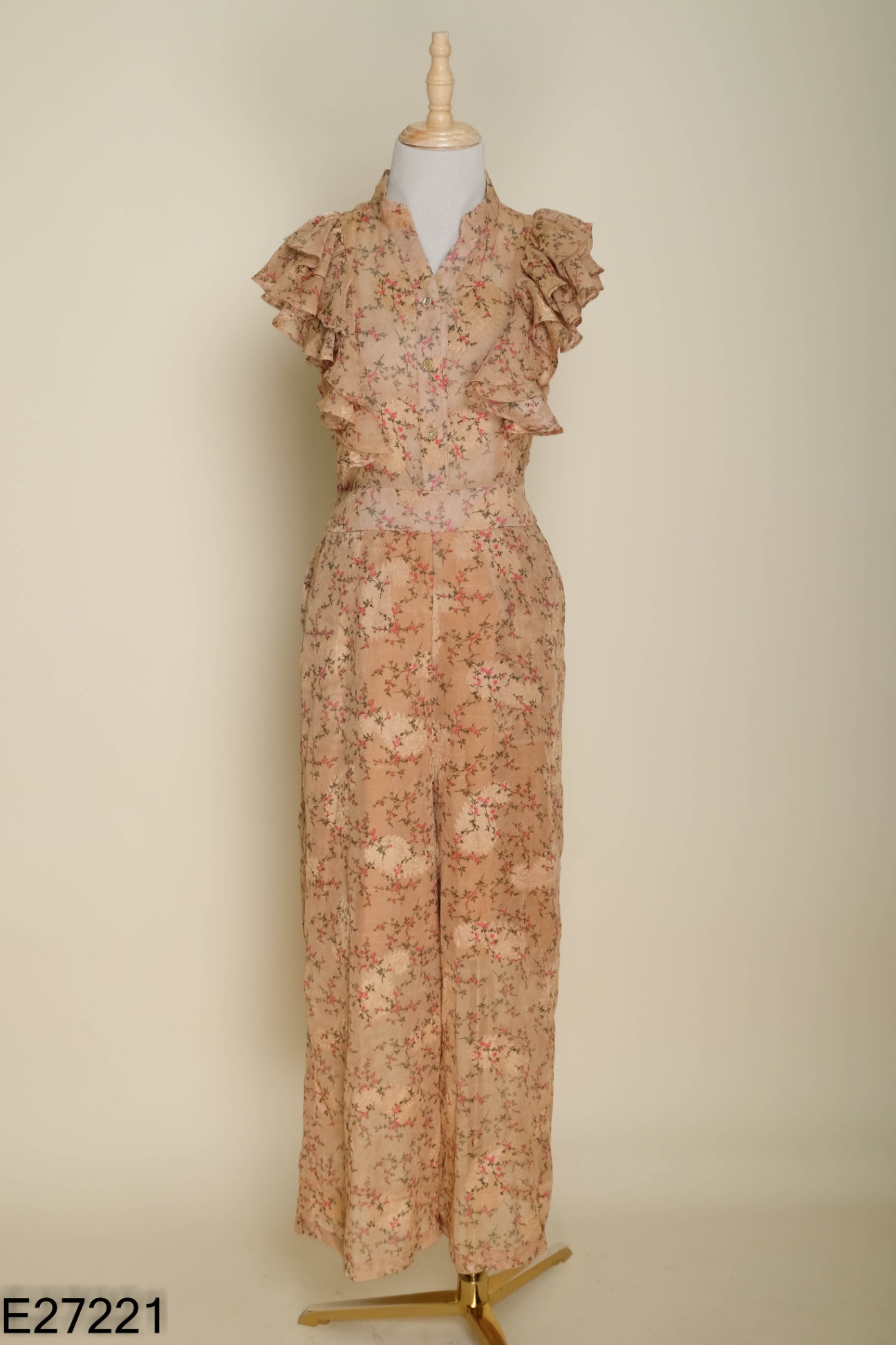Váy CATI CLOTHING nâu họa tiết hoa