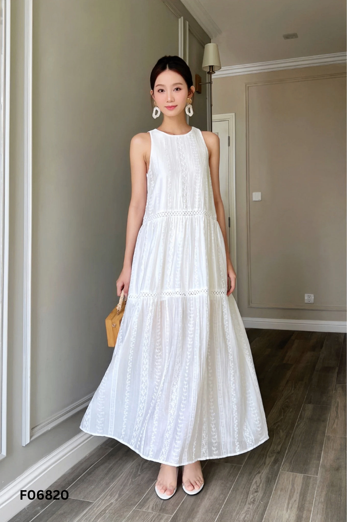 Váy EVERLUXE trắng sát nách