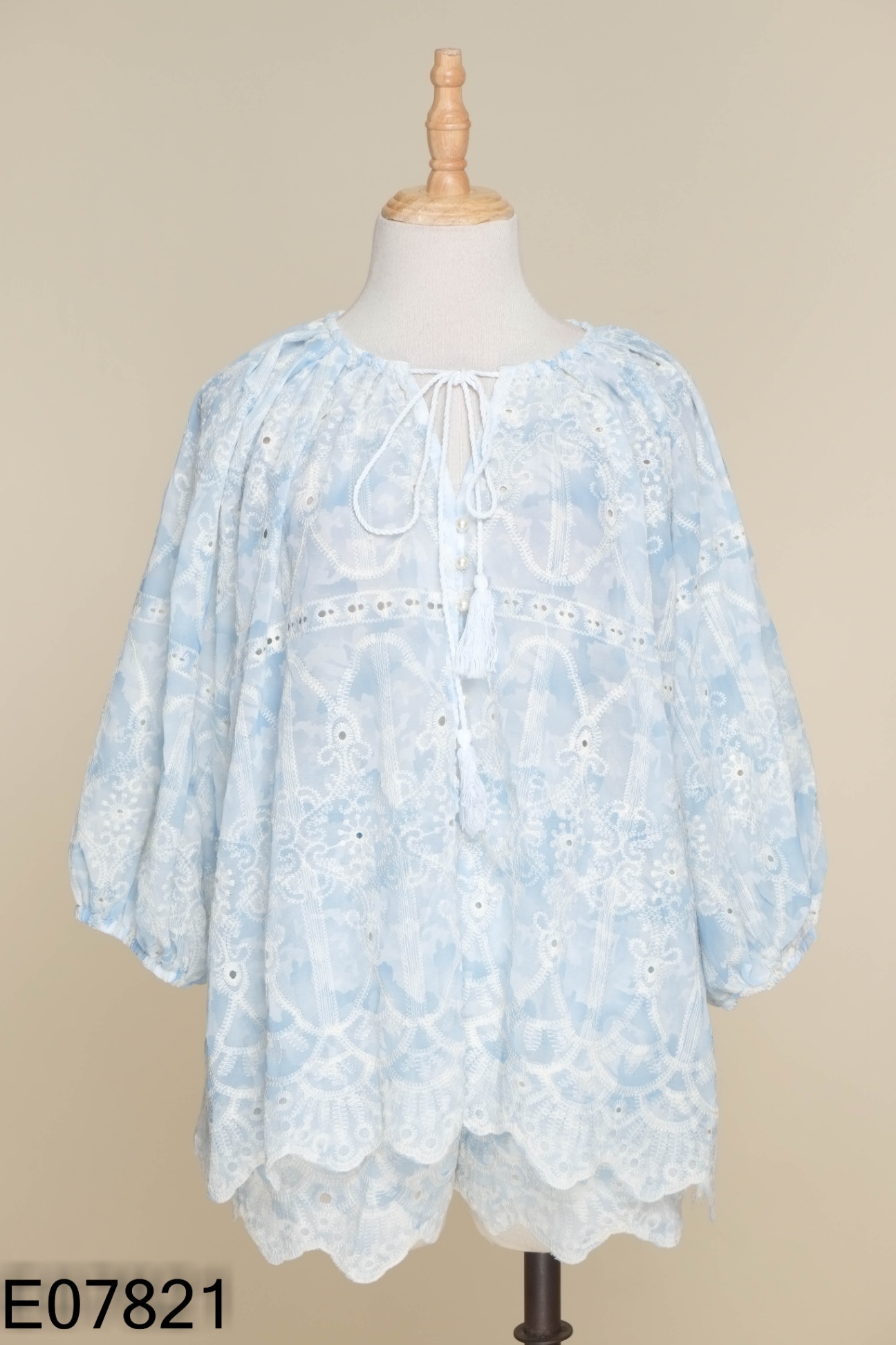 Set Áo xanh hoa be + quần shorts