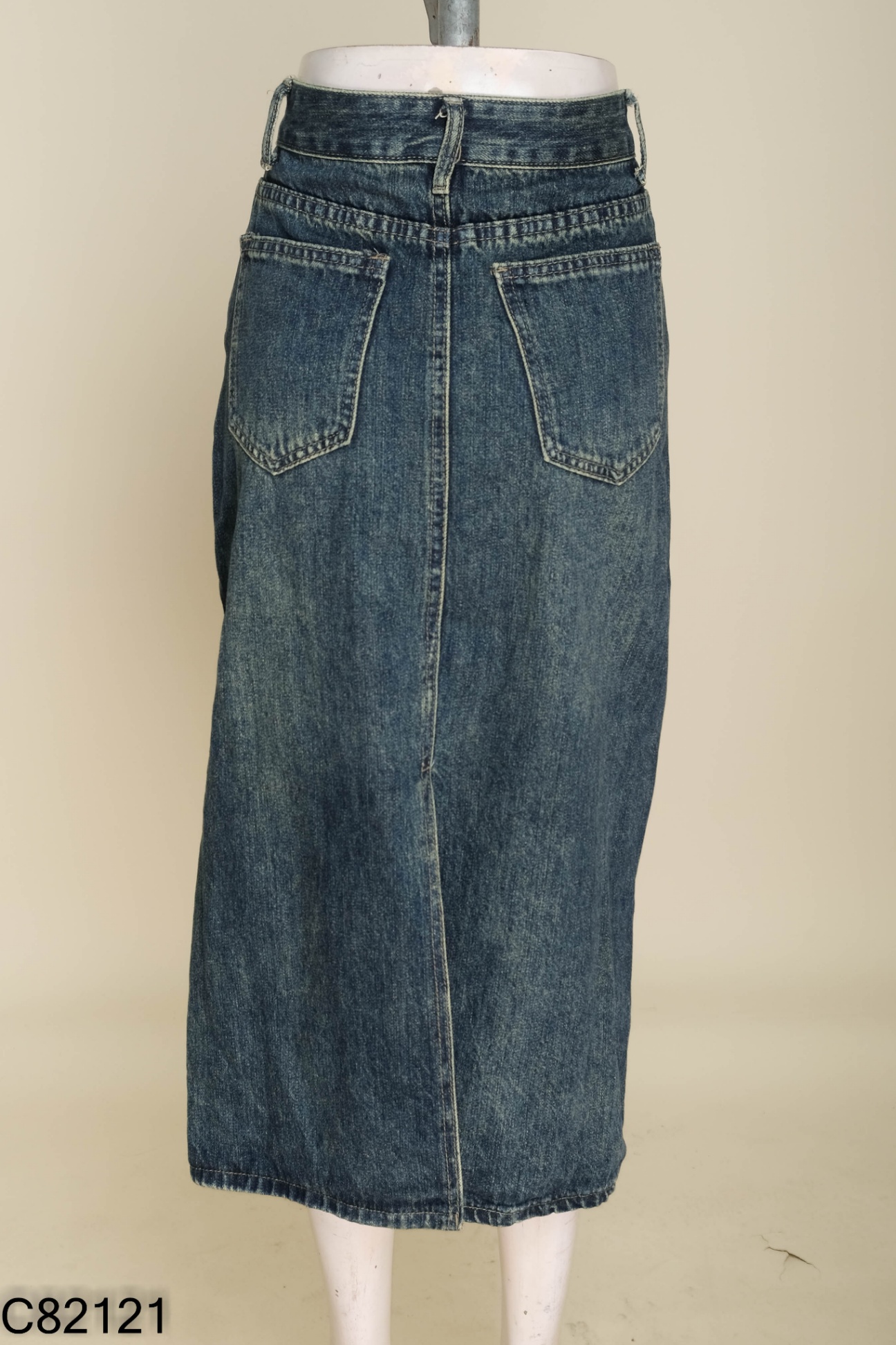 Chân váy jeans xanh trơn