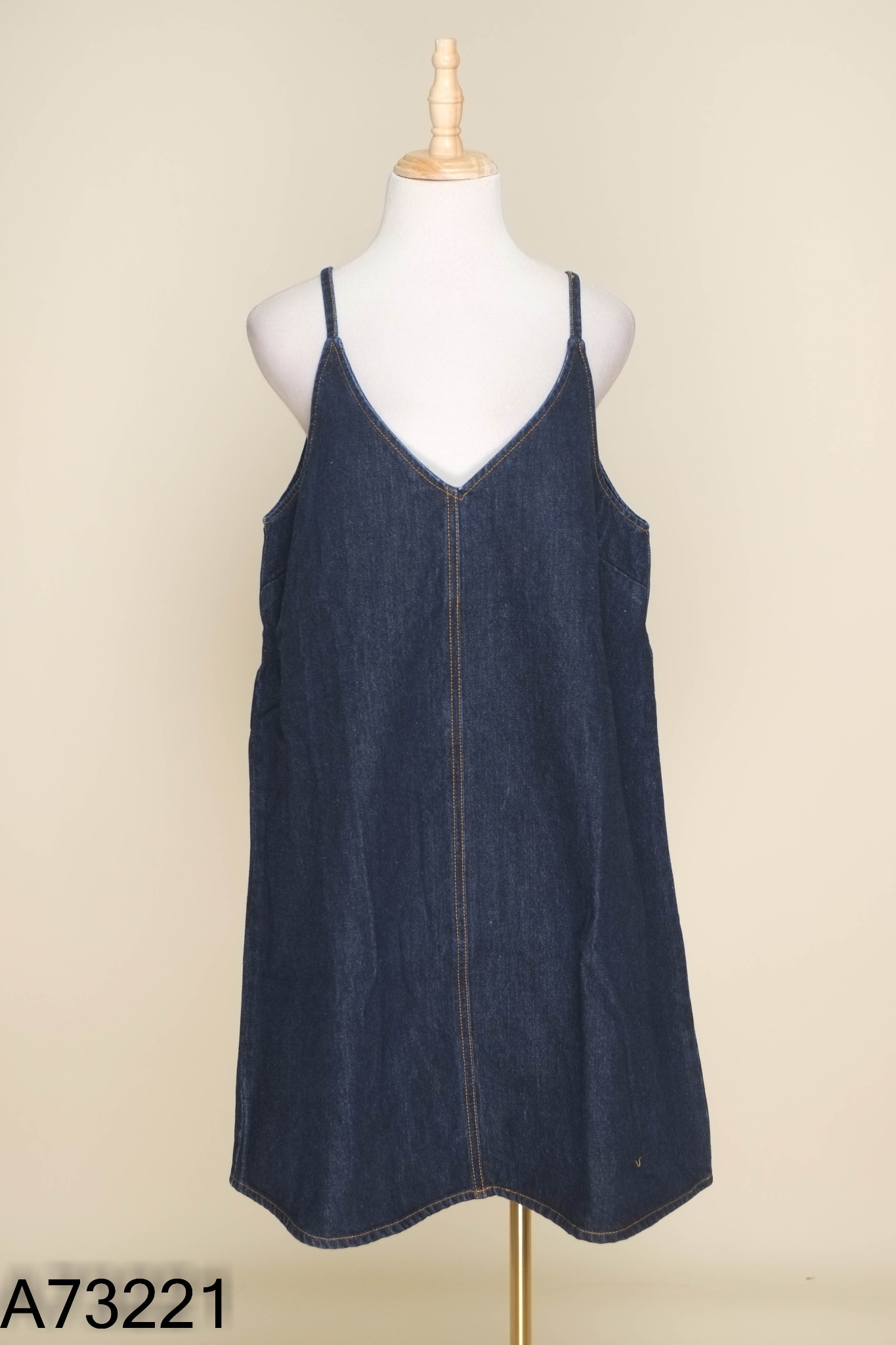 Váy hai dây HM yếm jeans xanh đậm