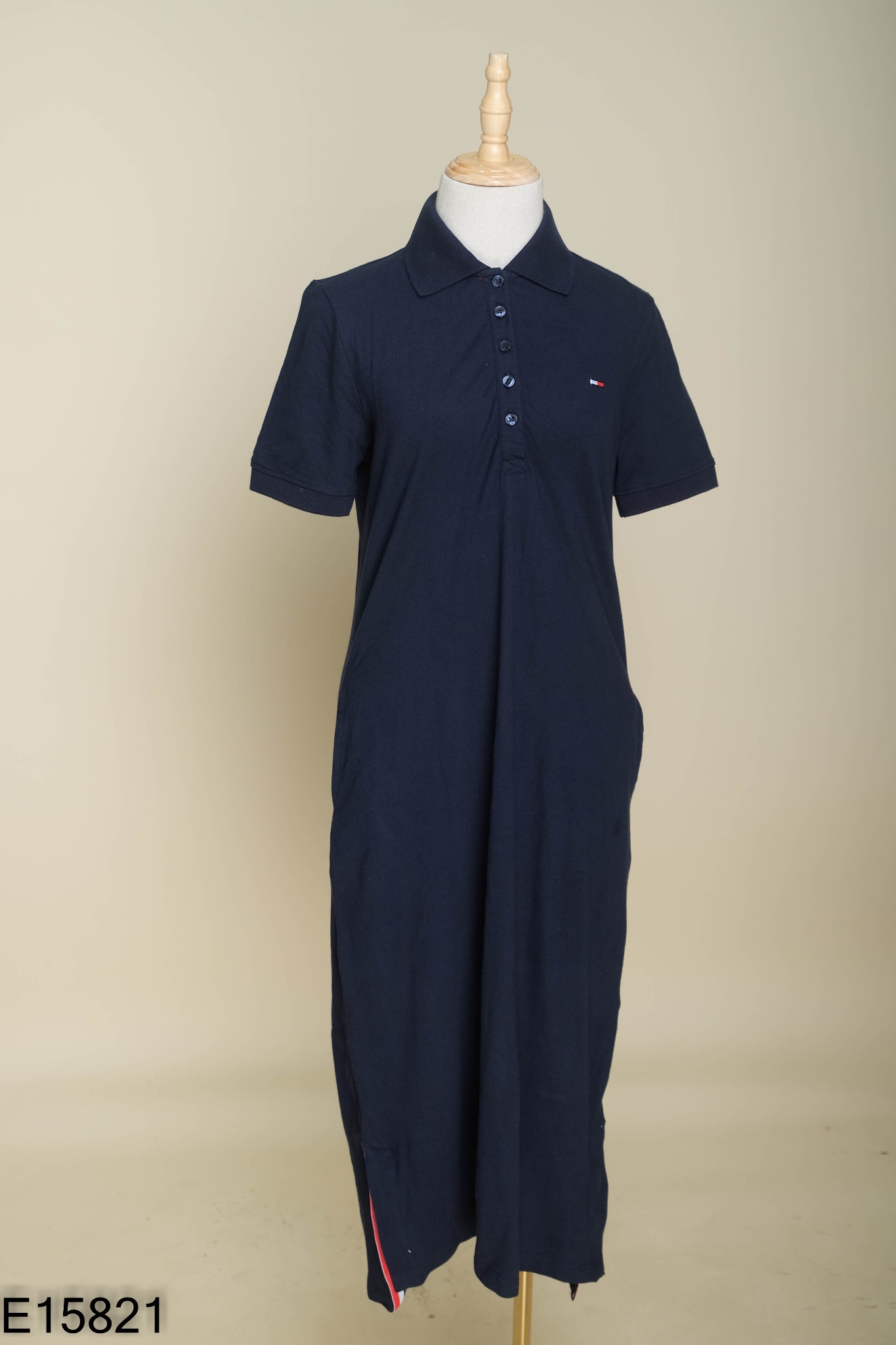NEWTAG Váy xanh than cổ polo