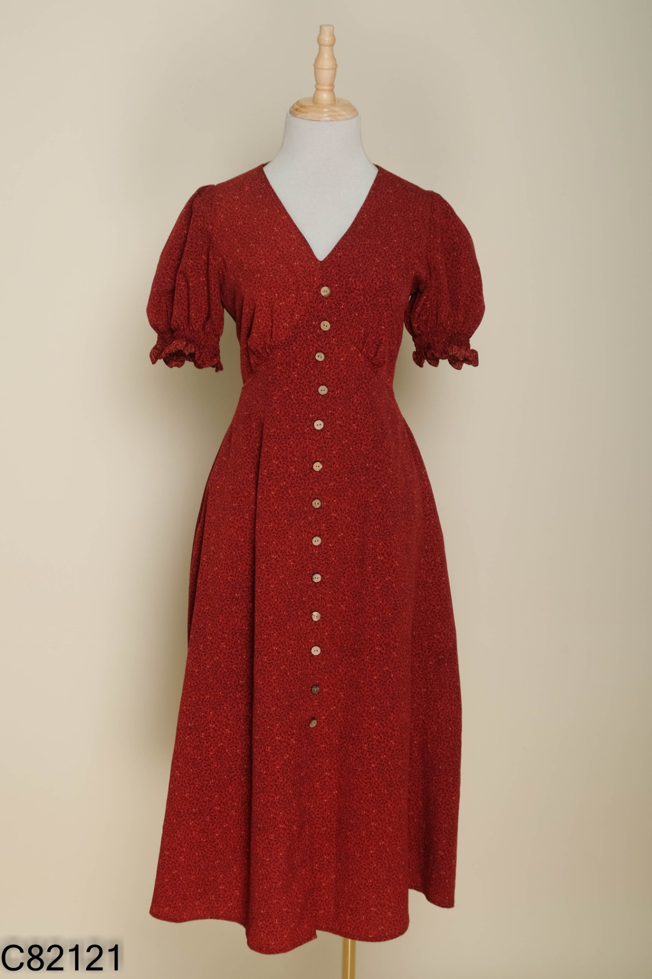 Váy đỏ hoa ADORE DRESS cổ V