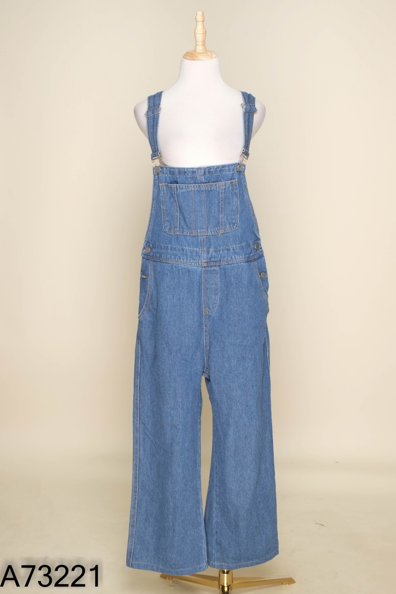 Quần yếm jeans xanh trơn