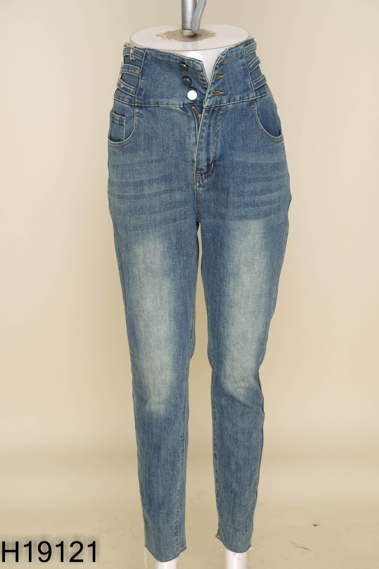 Quần skinny jean xanh