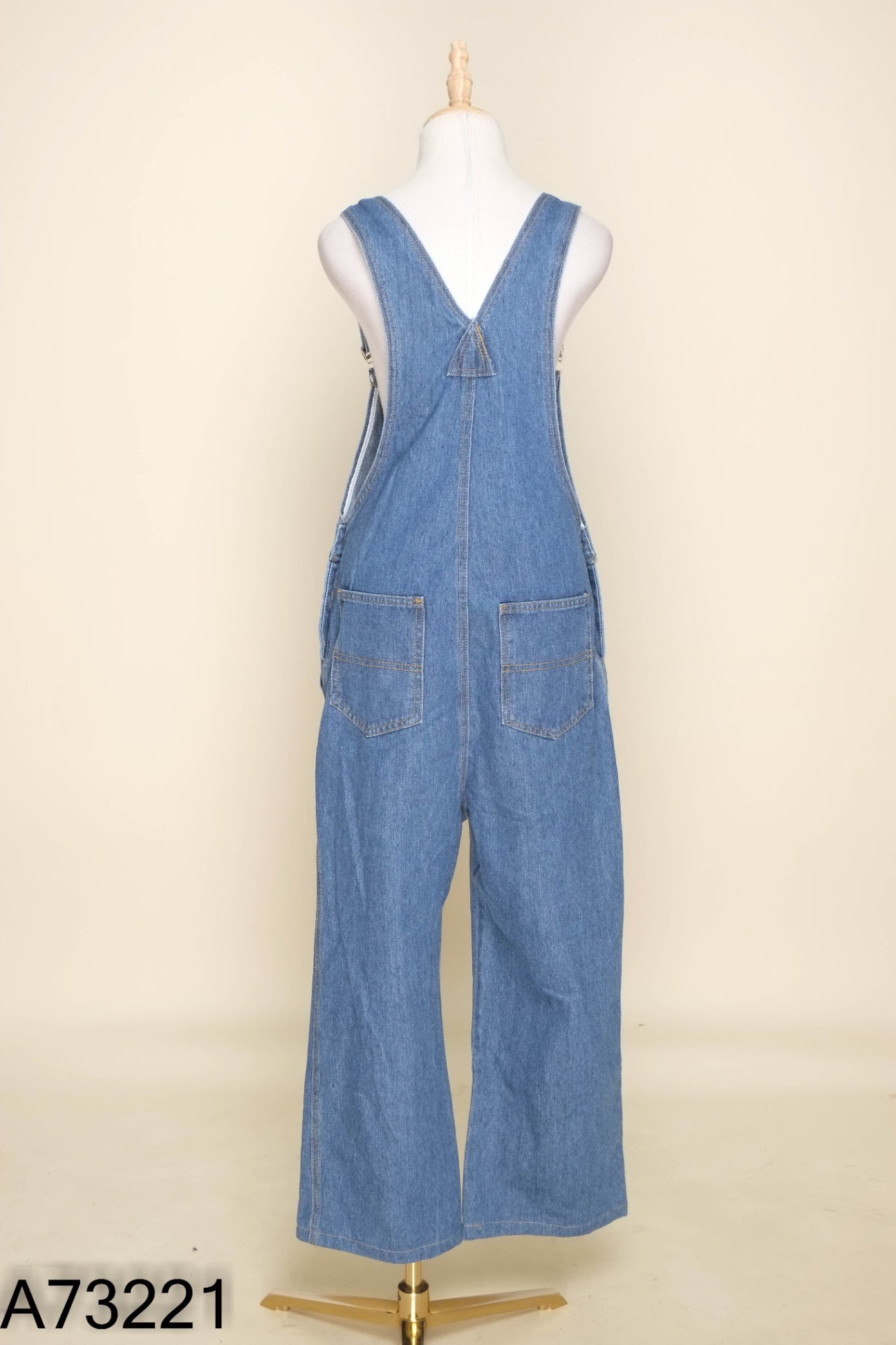 Quần yếm jeans xanh trơn