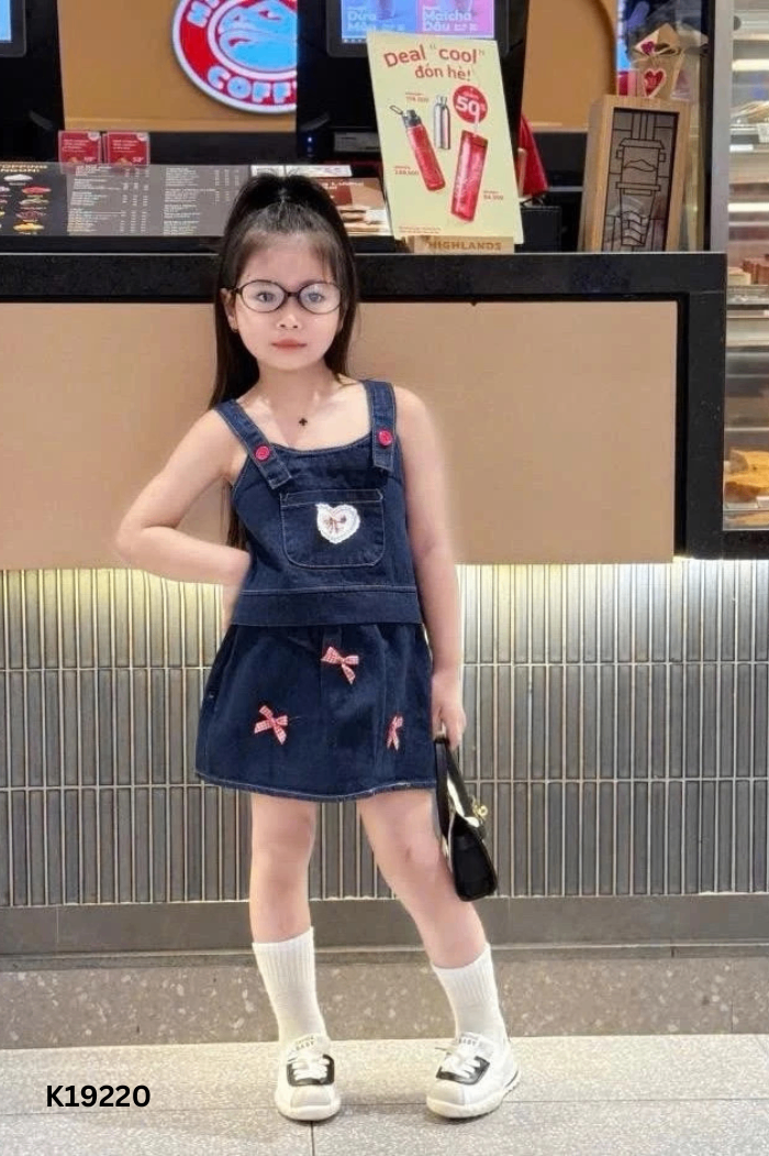 SET Áo yếm jean + chân váy KIDS