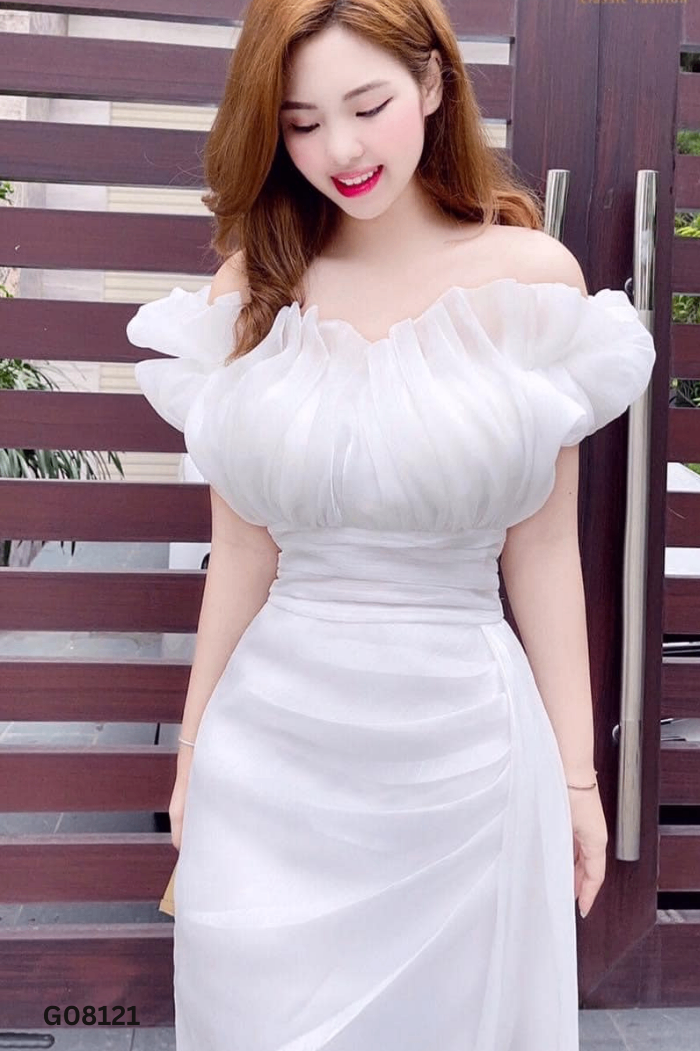 Váy ACC organza trắng bèo