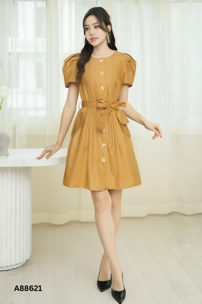 Váy CHARMILLES nâu phối khuy