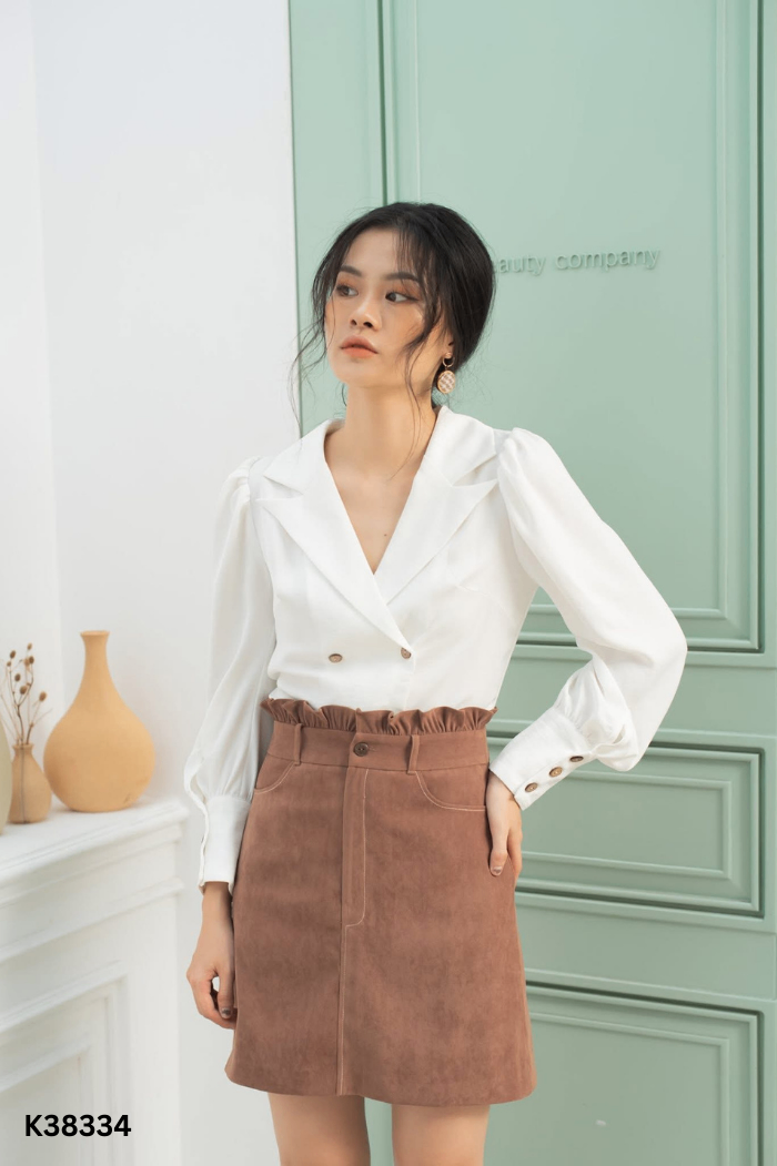 Blazer RIMMY trắng trơn