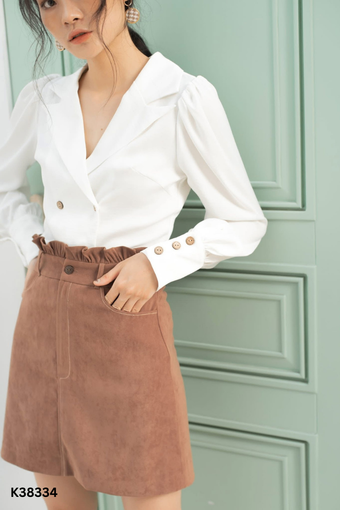Blazer RIMMY trắng trơn