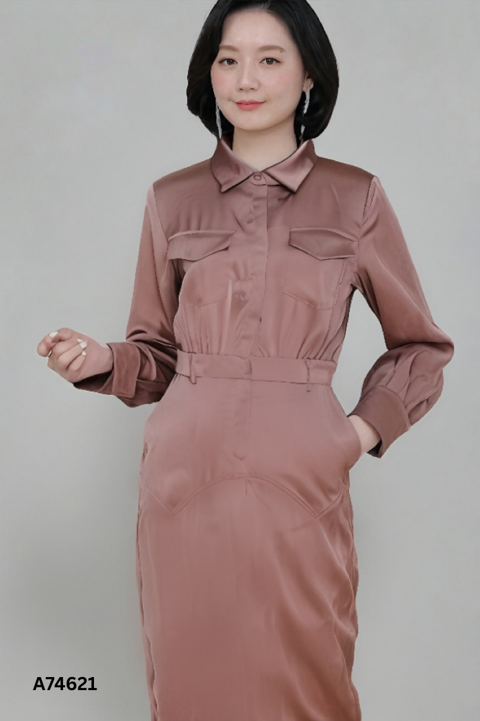 Váy SISTER CAFÉ lụa nâu tím