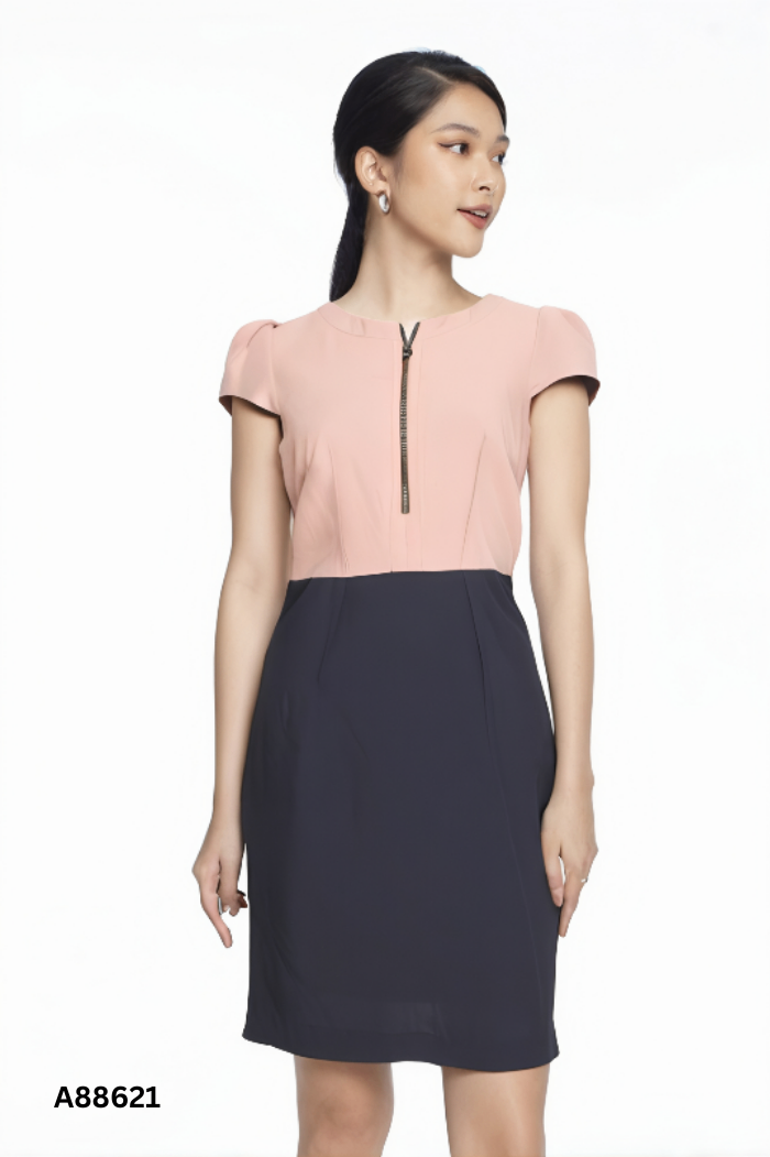 Váy CHICLAND nâu phối đen