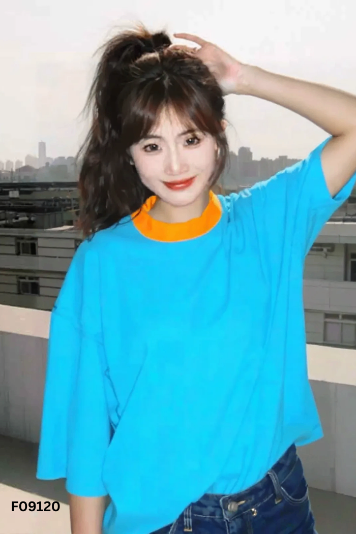 Áo xanh phối cam
