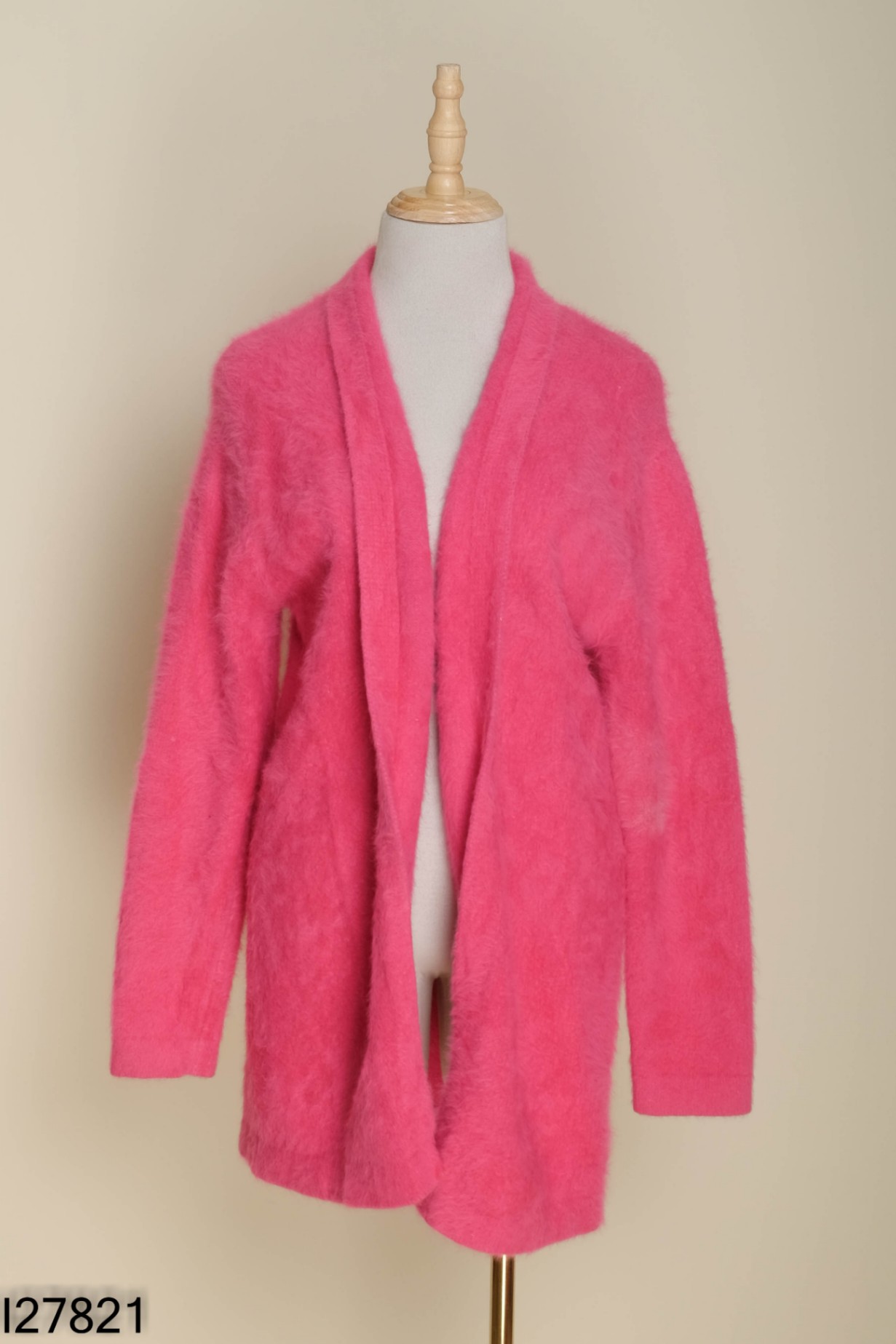 Cardigan len lông hồng