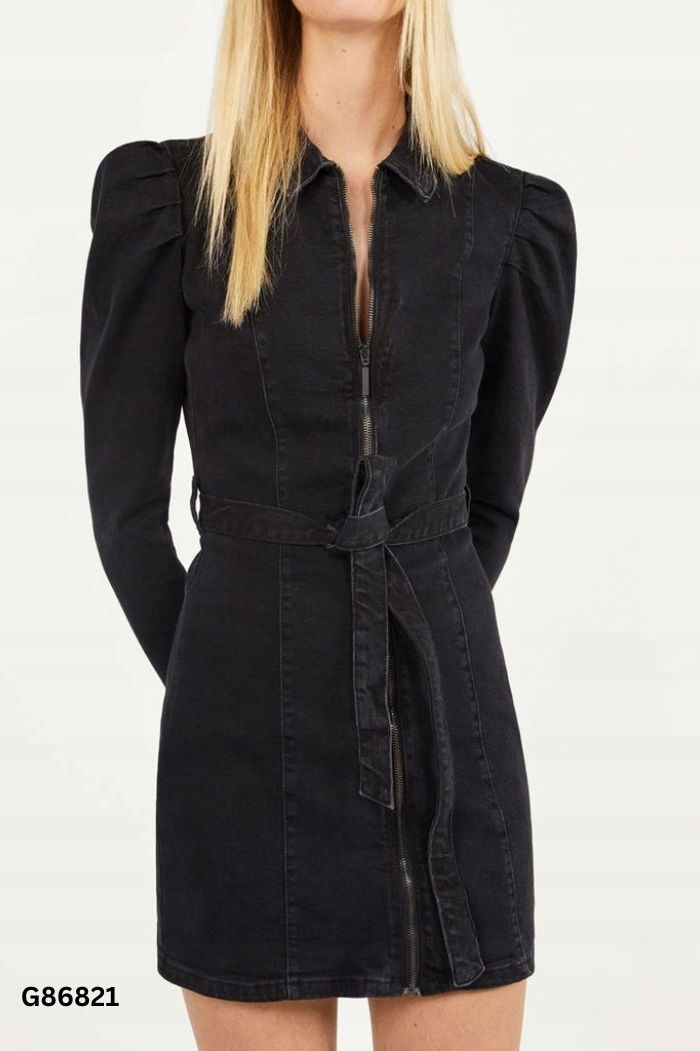 Váy BERSHKA jean xám đen