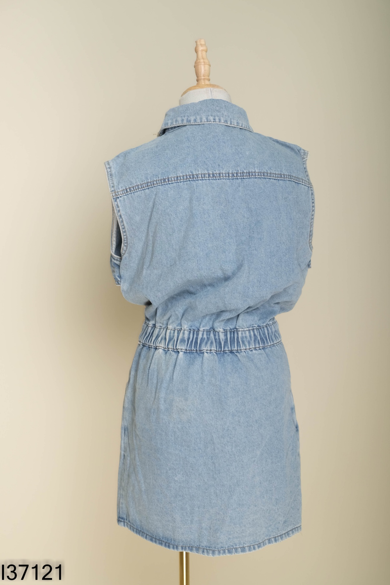 Váy sát nách jeans xanh