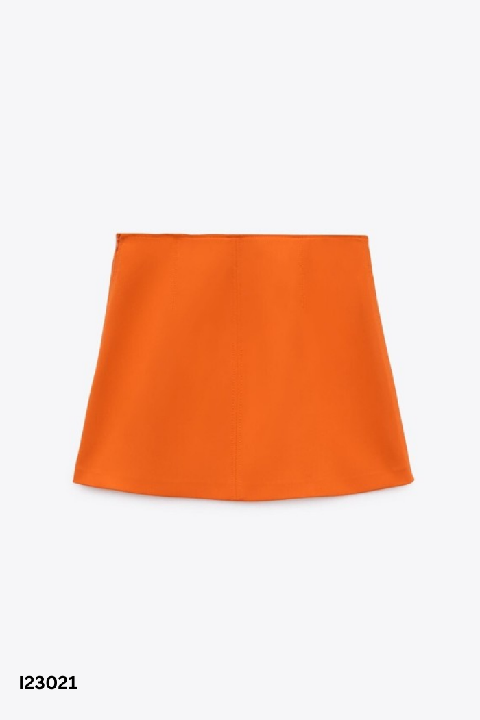 Chân váy ZARA cam trơn