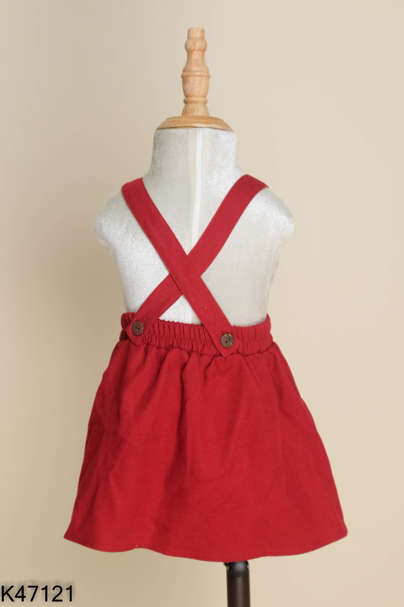 Váy yếm đỏ viền bèo KIDS