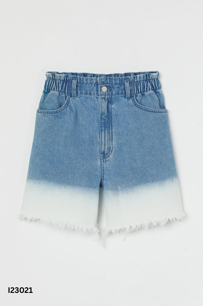Quần shorts jeans HM xanh phối trắng