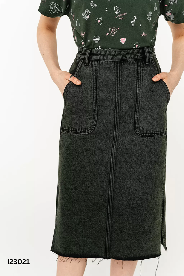 Chân váy jeans ZARA xám xanh