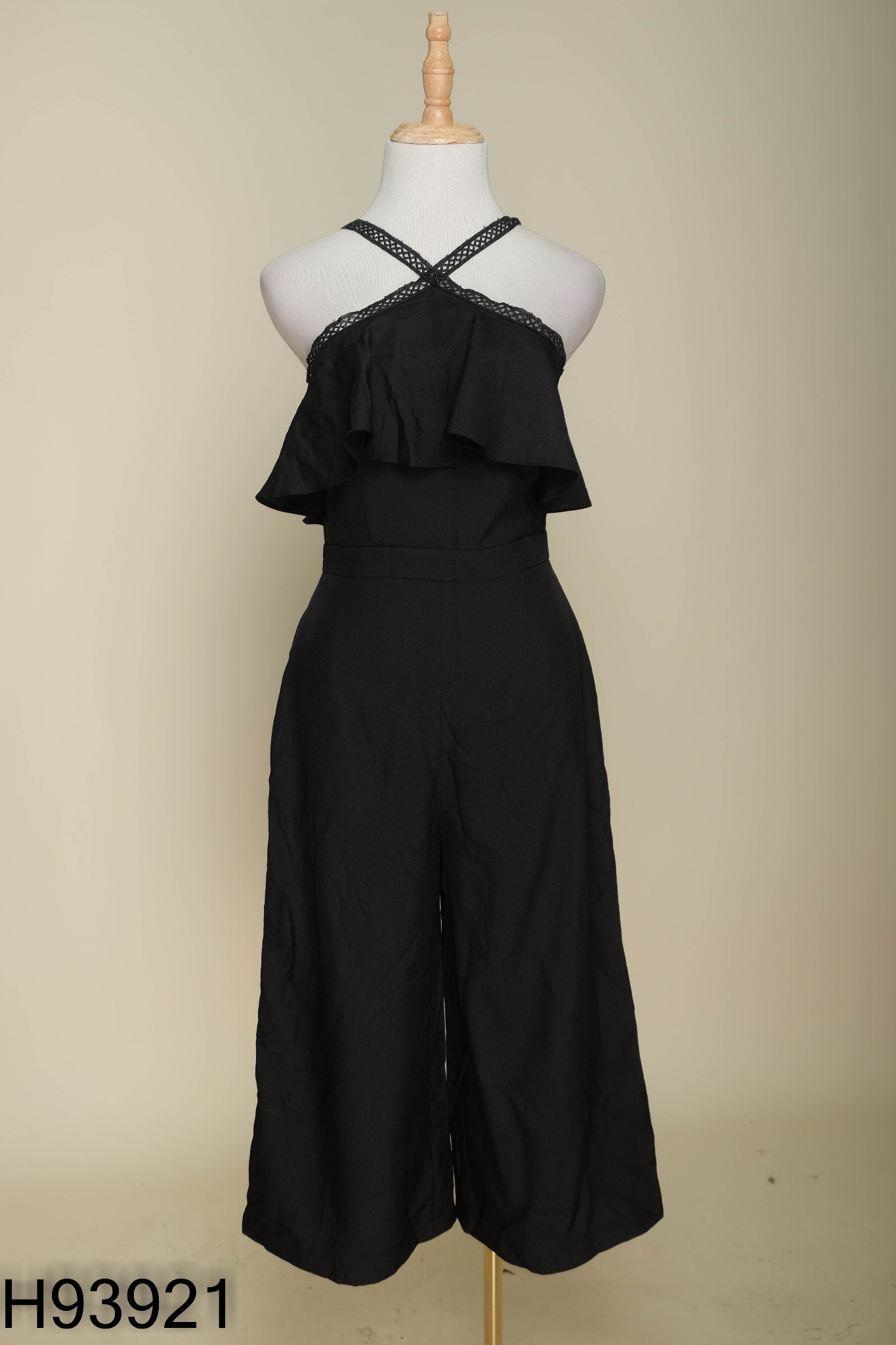 Jumpsuit HNOSS đen phối ren