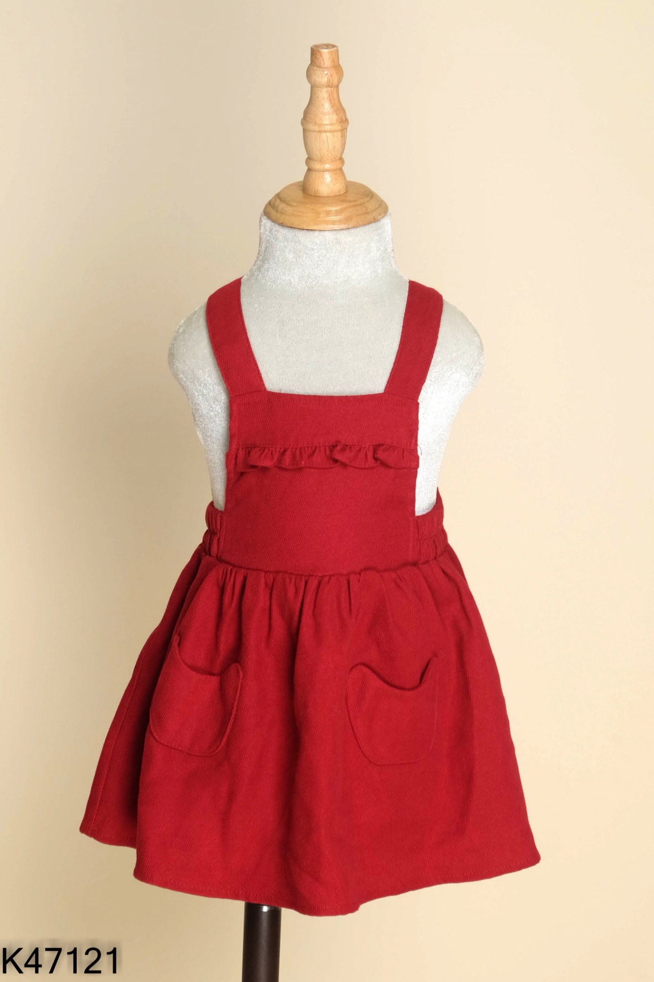 Váy yếm đỏ viền bèo KIDS