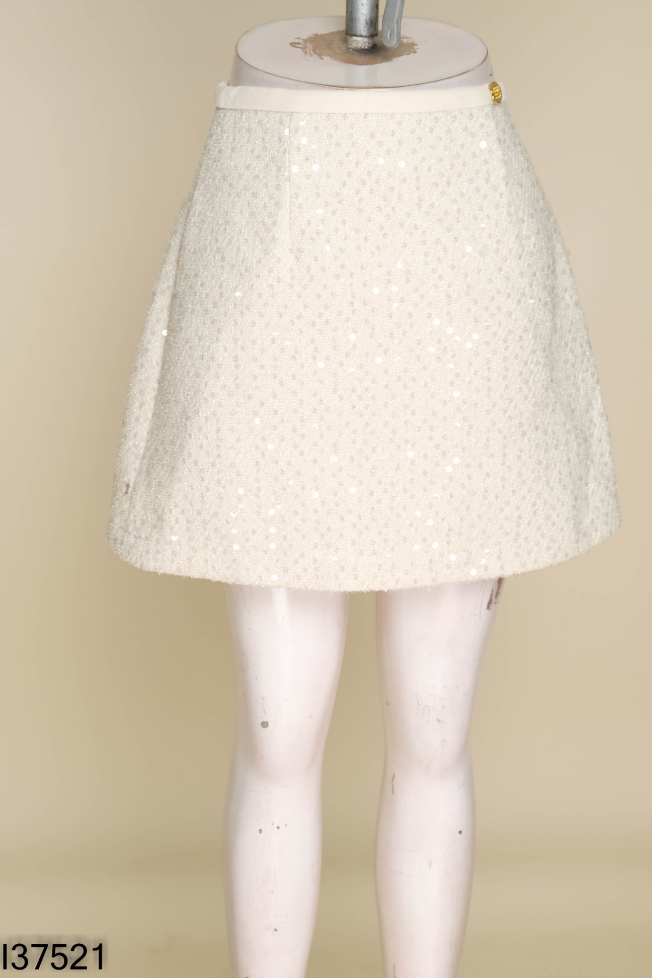 Chân váy dạ tweed be