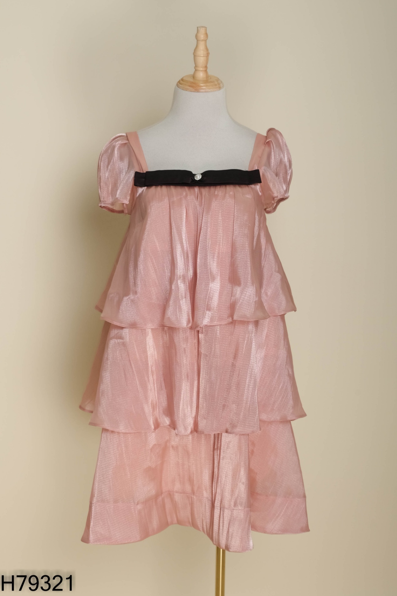 Váy organza hồng KỲ ATELIER bèo tầng