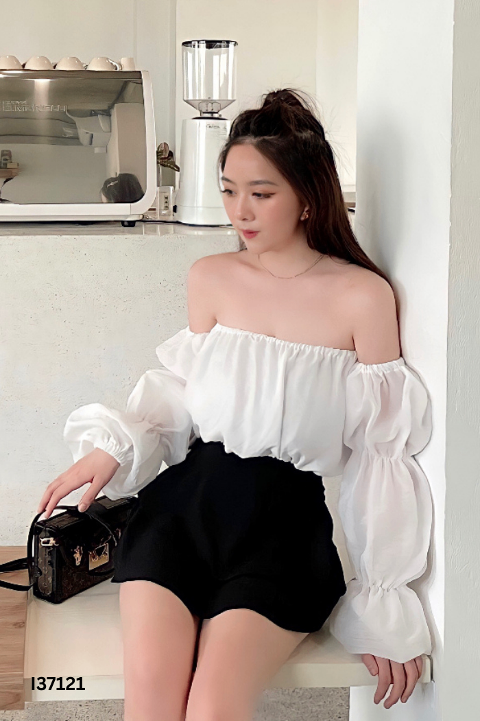 Áo trắng TI NGOAN tay phồng