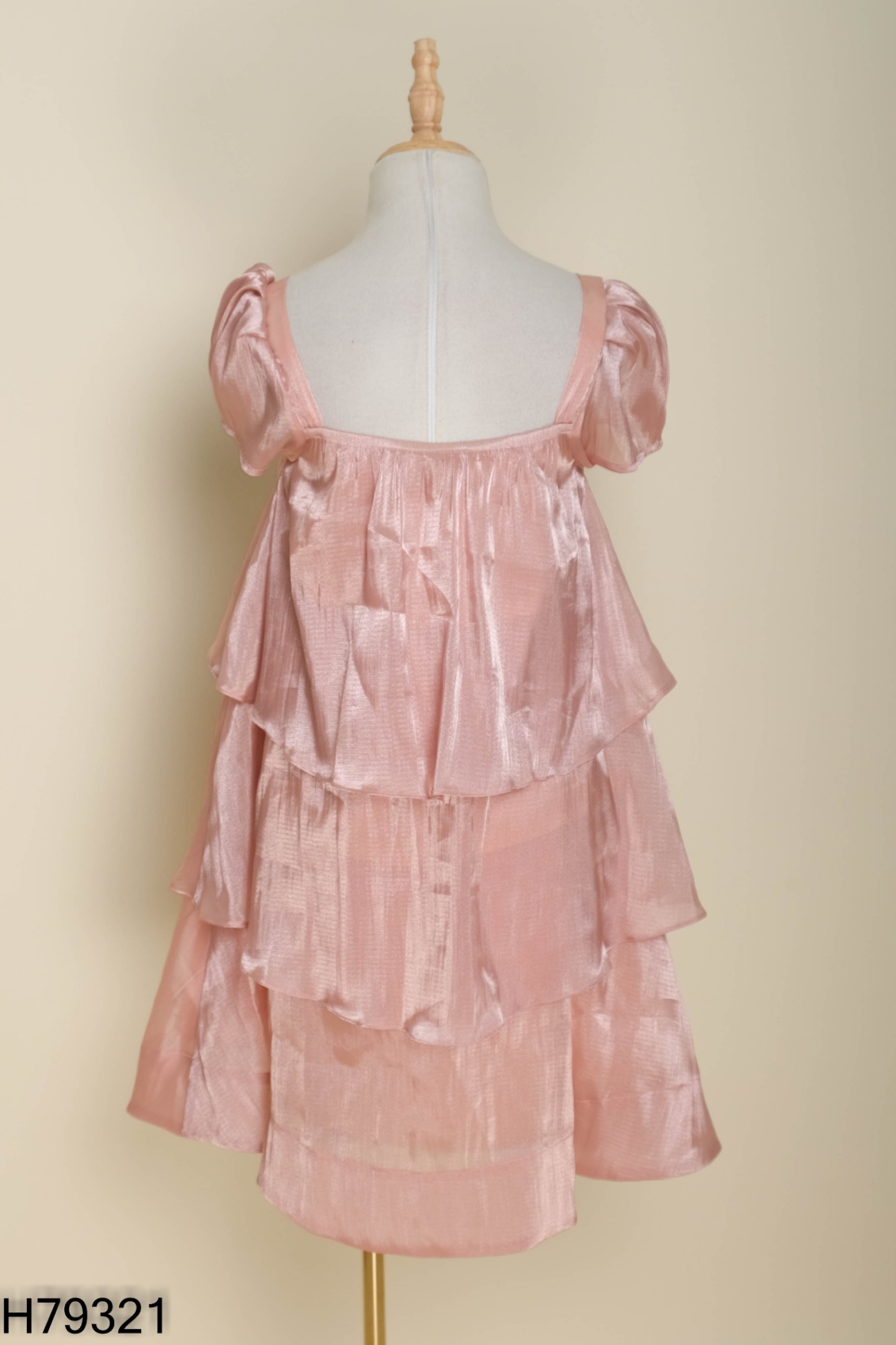 Váy organza hồng KỲ ATELIER bèo tầng