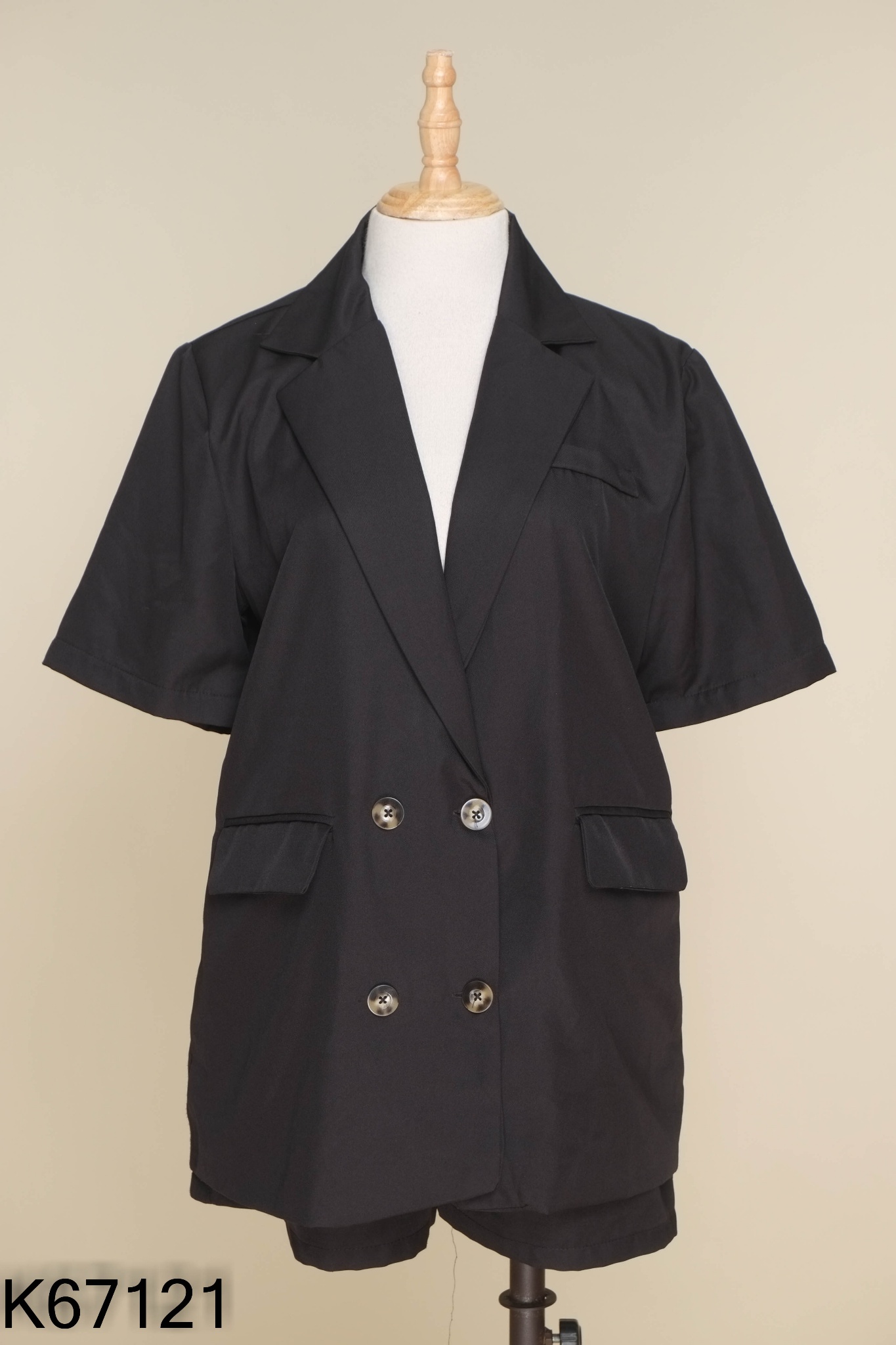 SET Blazer đen trơn ngắn tay + quần short