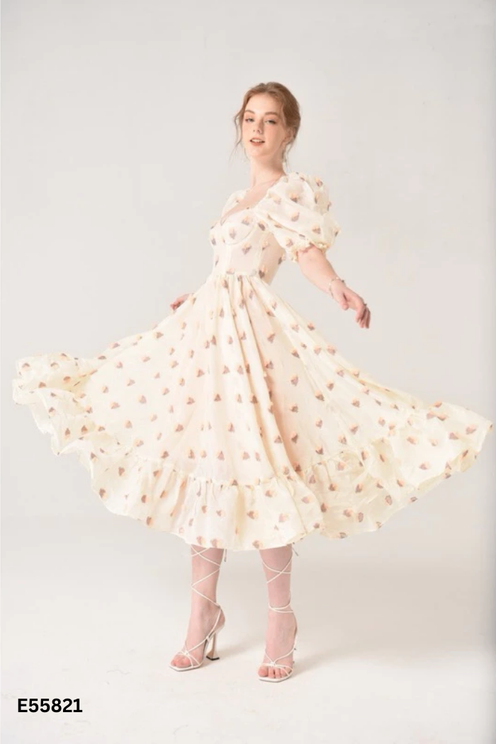 Váy be TIFFANY STUDIO họa tiết tay phồng