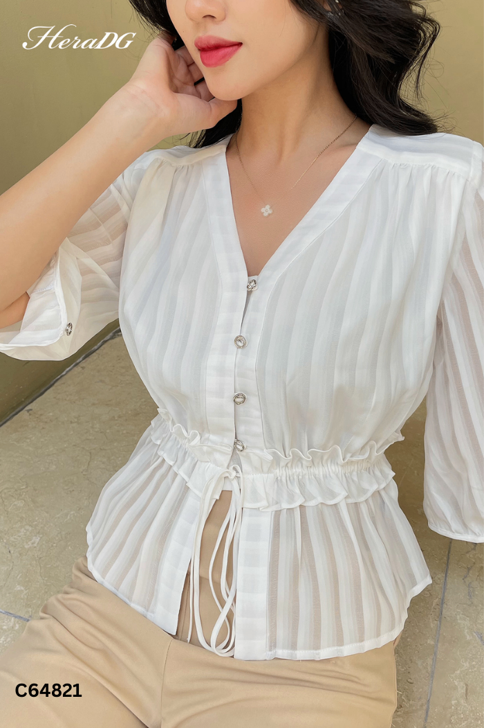 Áo trắng HERA DG viền bèo