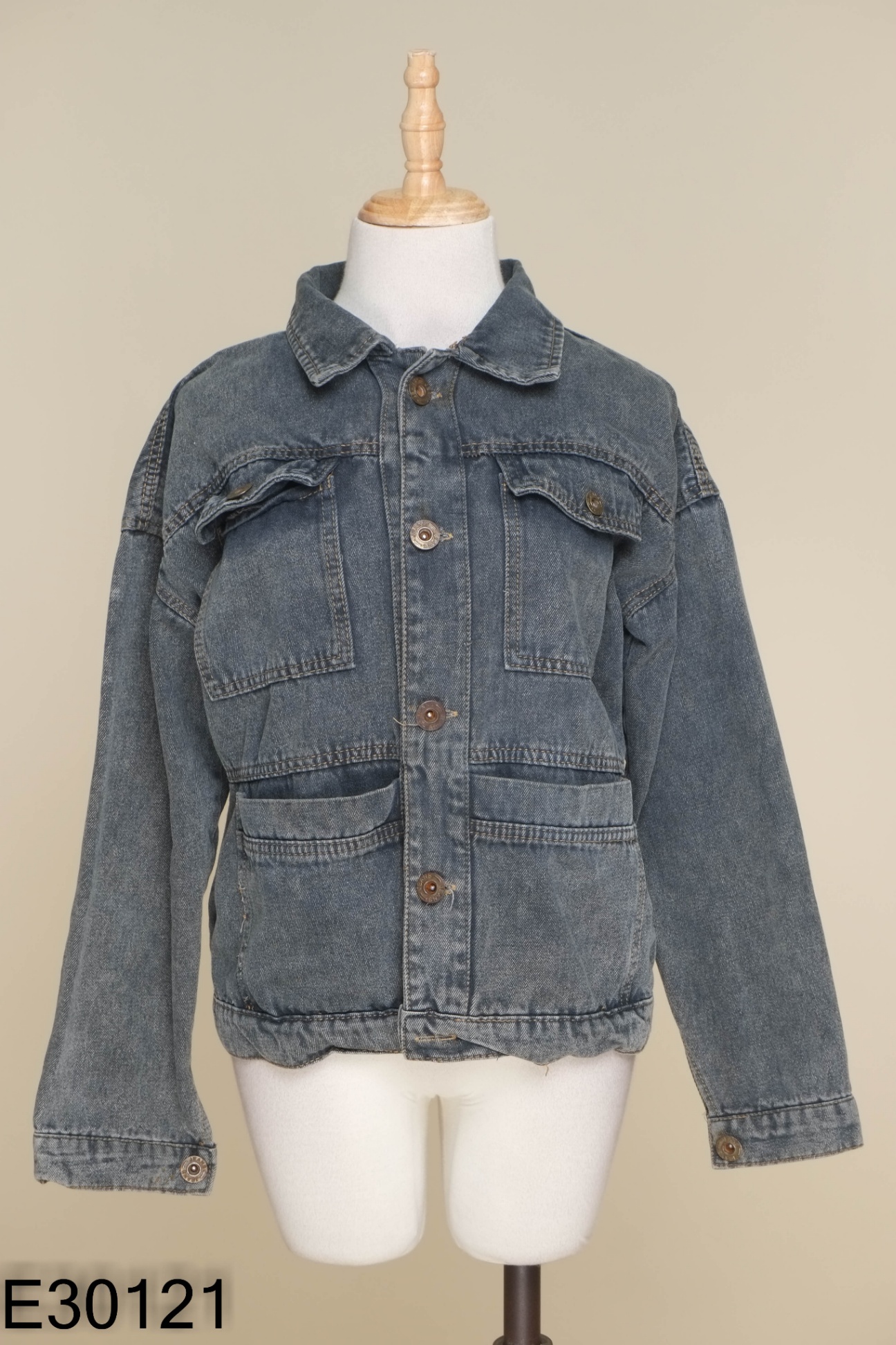 Áo jeans xám trơn