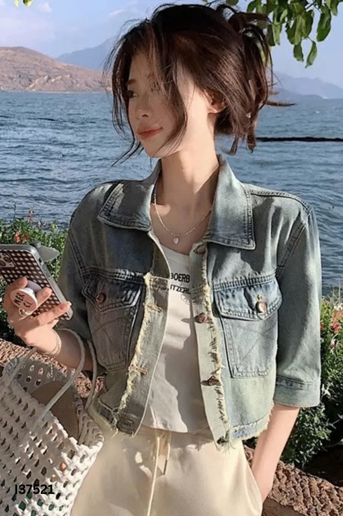 Áo khoác jean xanh