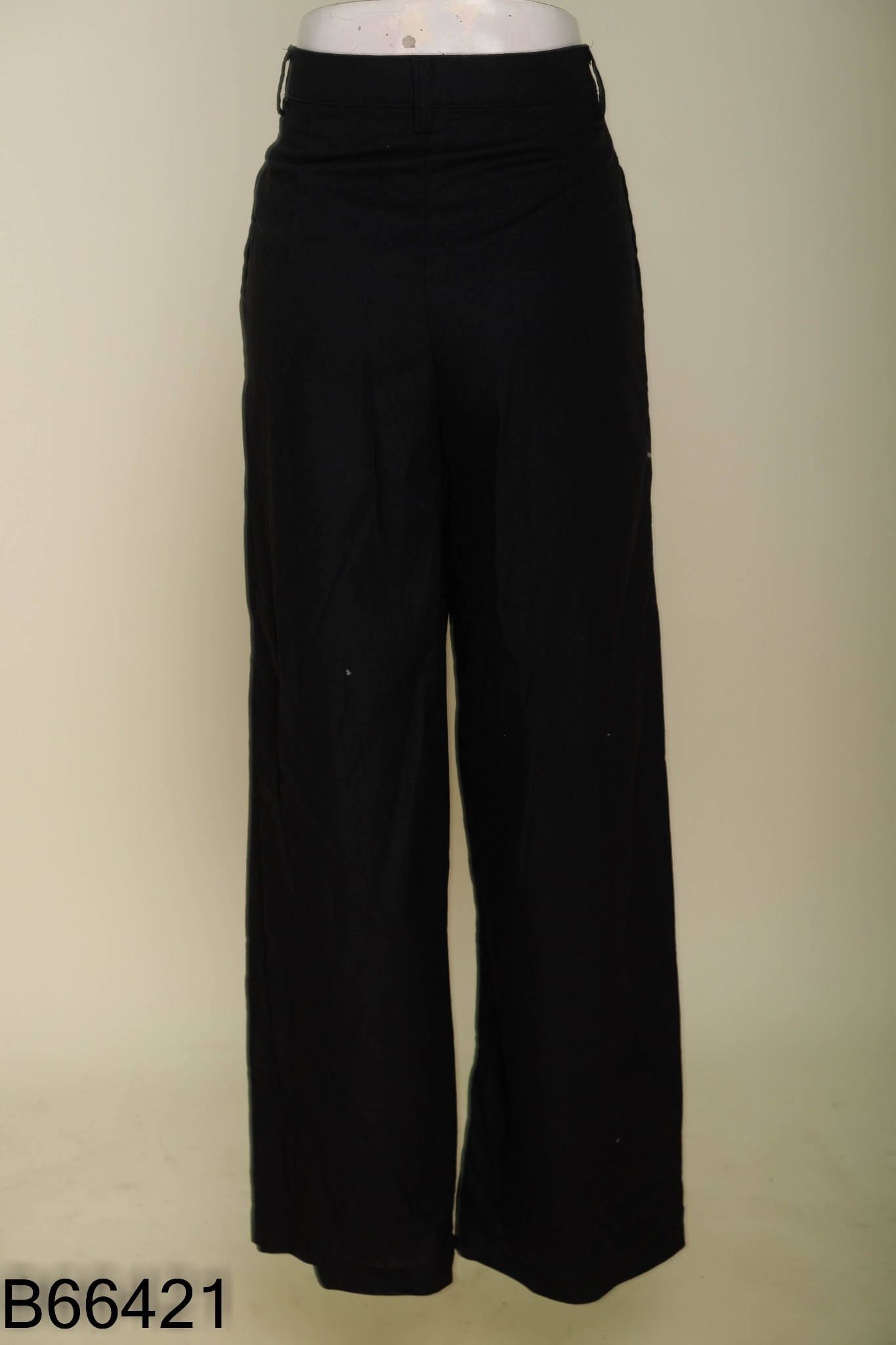 Quần SOMS linen đen ống rộng