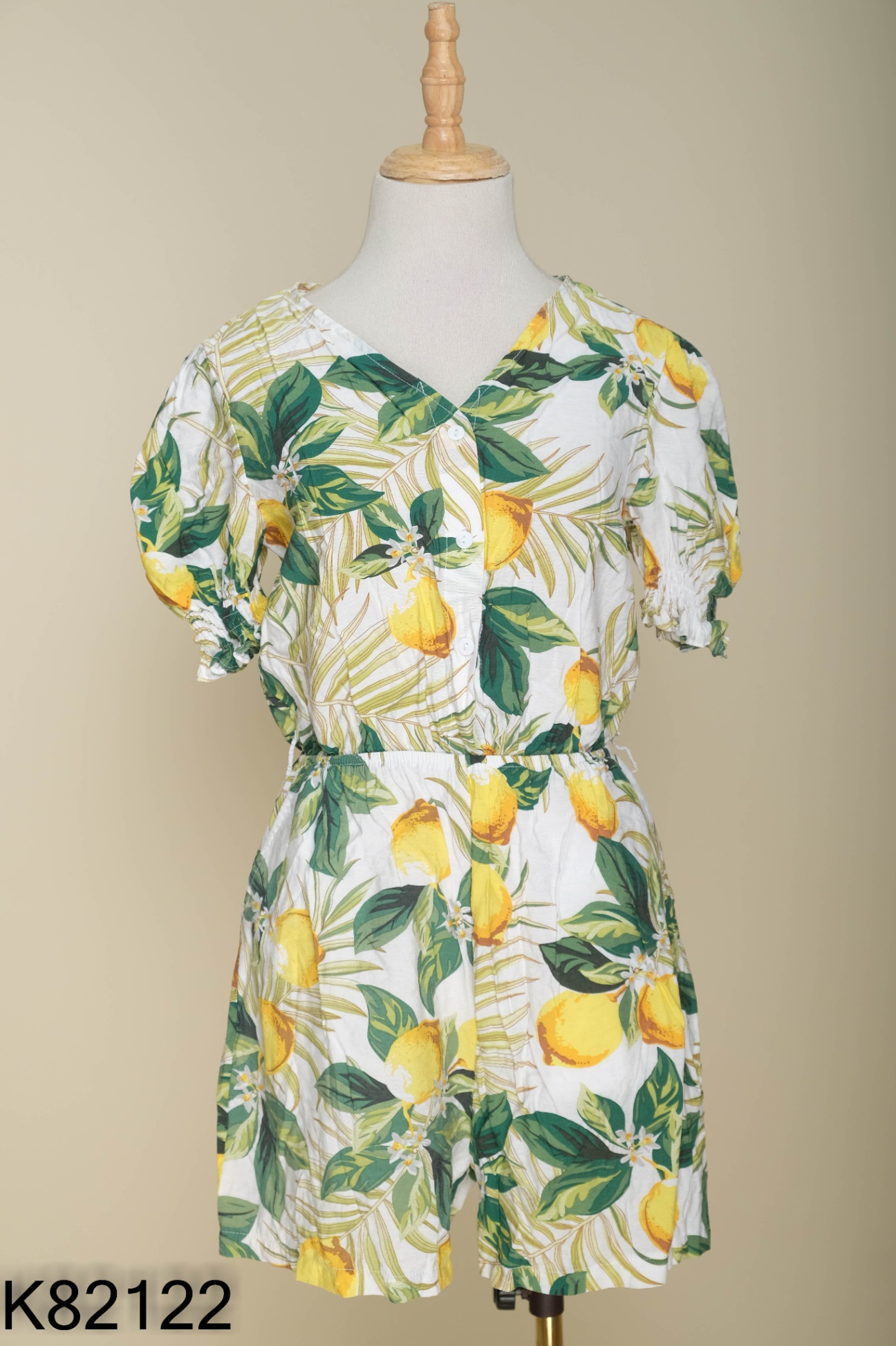 Jumpsuits LIIN trắng họa tiết xanh