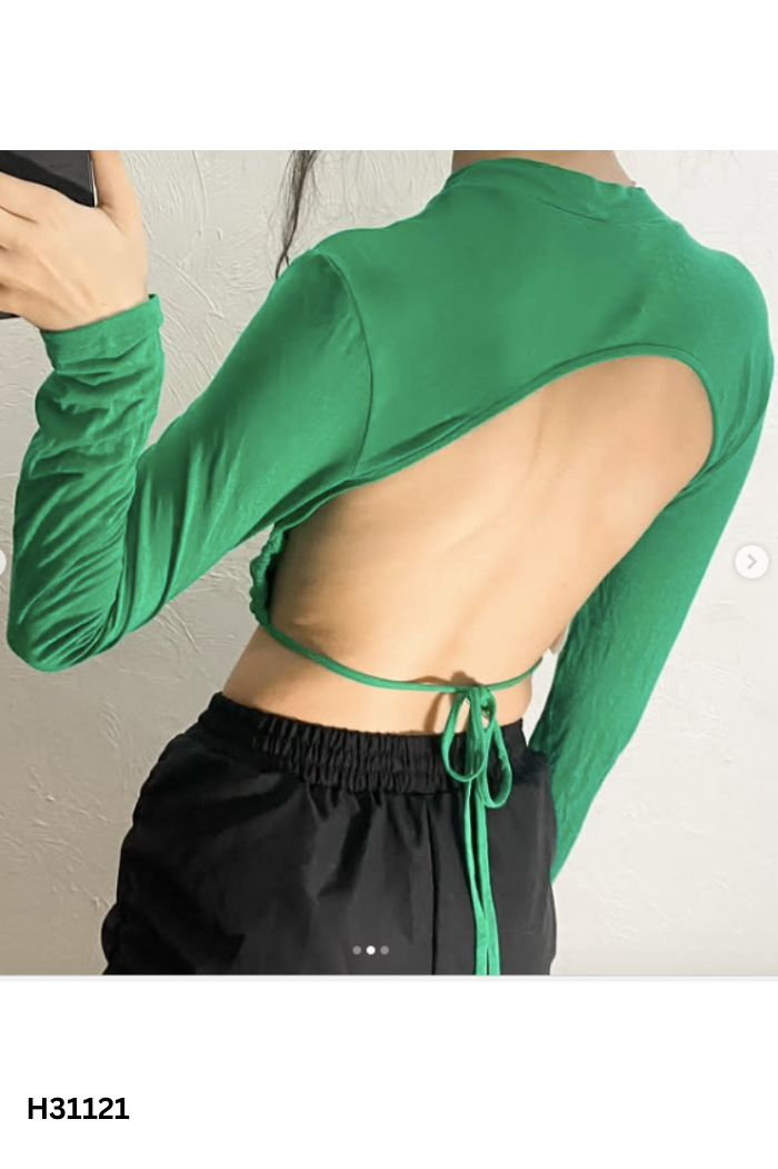 Áo HM xanh hở lưng