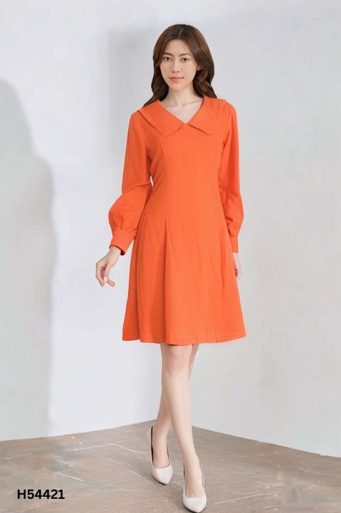 Váy LYRA cam cổ bèo