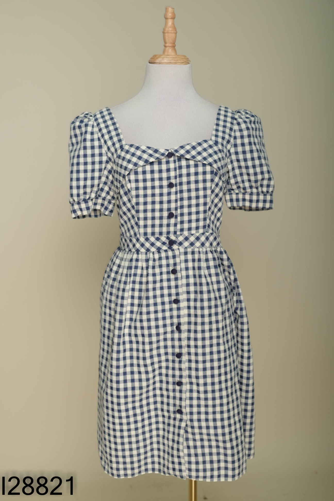Váy ADORE DRESS be kẻ caro xanh