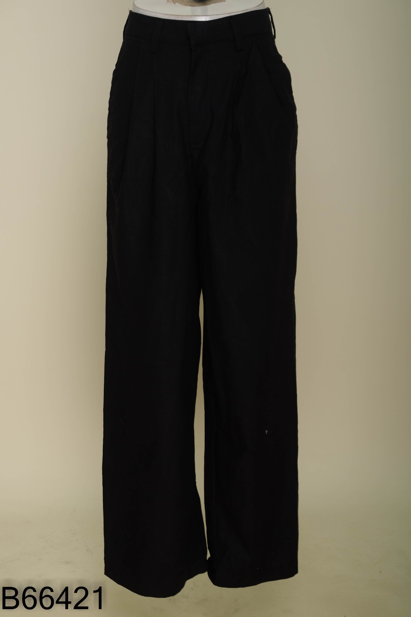 Quần SOMS linen đen ống rộng