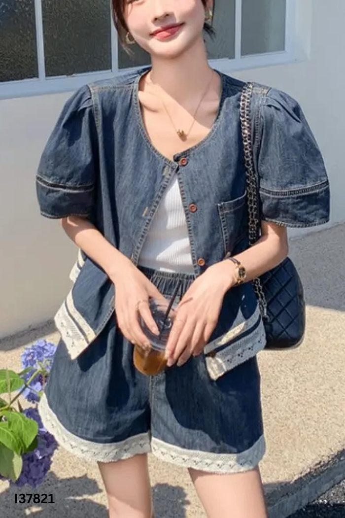Áo kiểu jean xanh