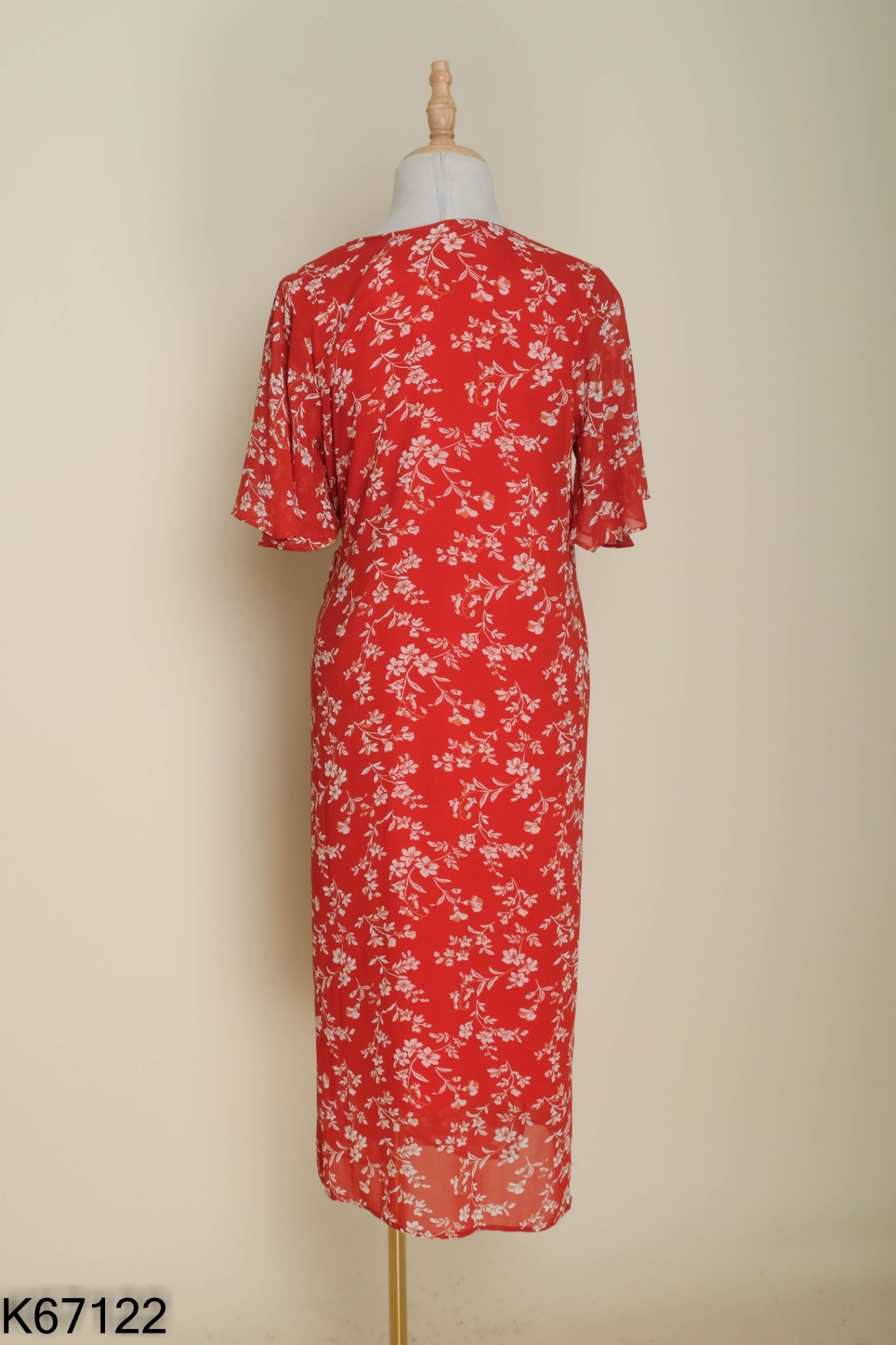 Váy wrap voan đổ hoa trắng