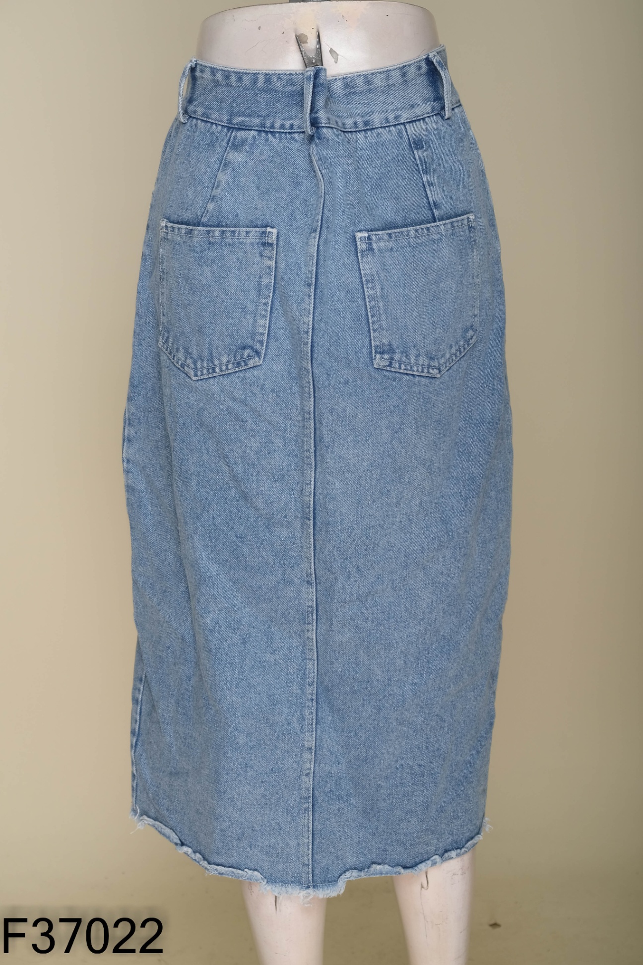 Chân váy jeans xanh trơn