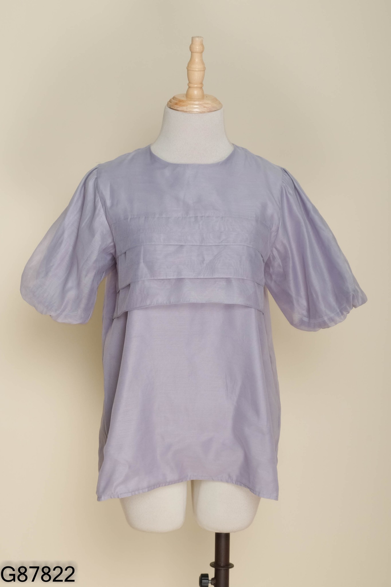 Áo chiffon xám LAMIGO tay phồng